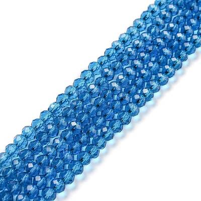 Faceted Rondelle Transparent Glass Beads Strands