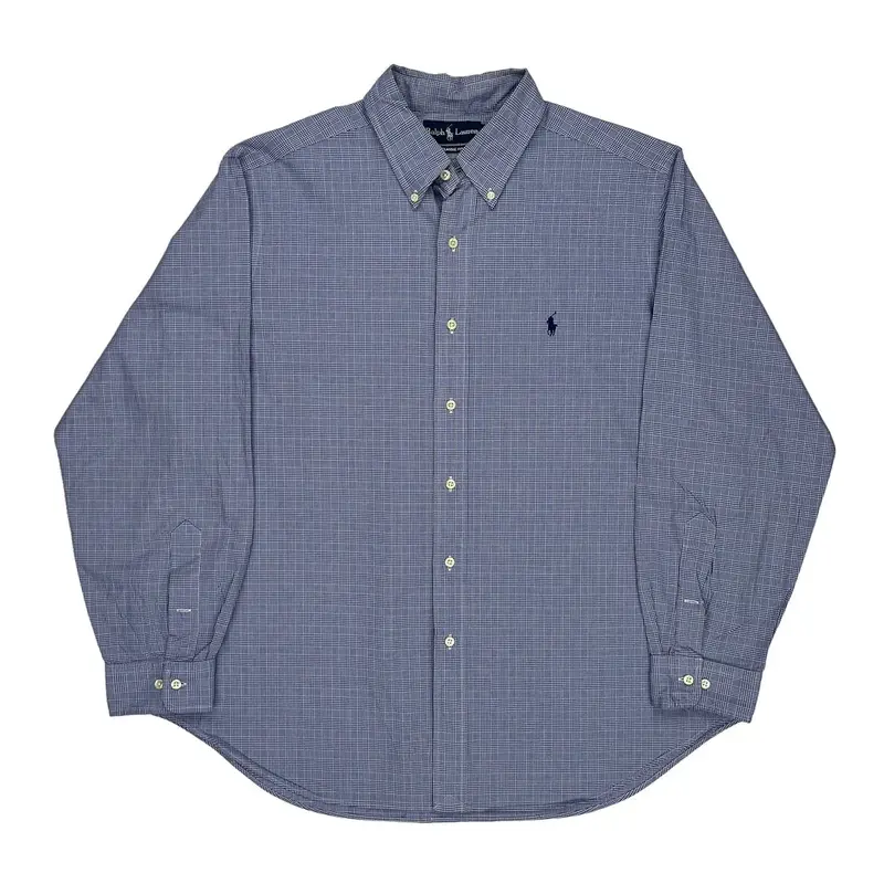 Ralph Lauren Checked Shirt - XL Blue Cotton