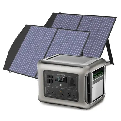 ALLPOWER Solar Generator Kit 2500W Power Station 100W Solar Panel