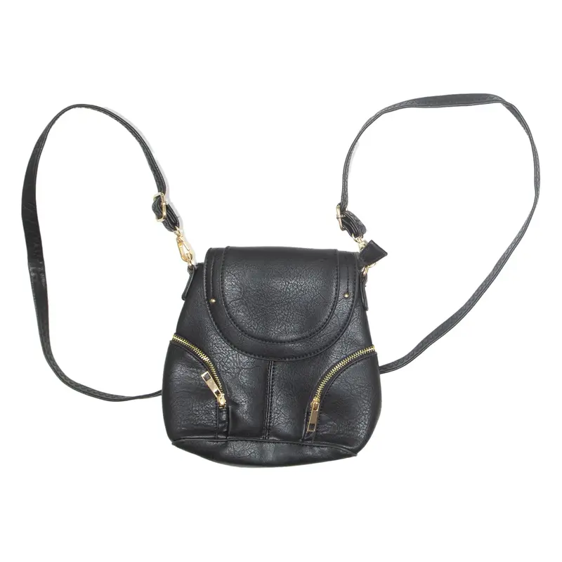 Womens Backpack Bag Black Leather