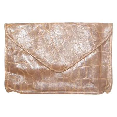 Womens Clutch Bag Brown Leather Animal Print