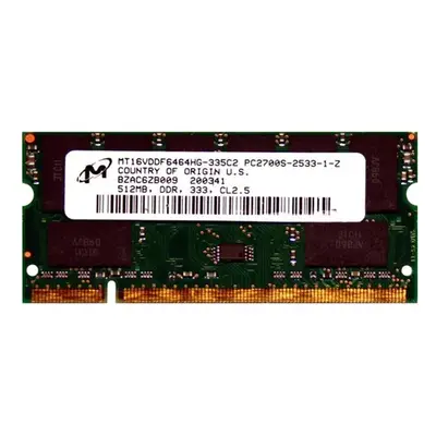 MT16VDDF6464HG-335C2 Micron 512MB DDR-333MHz SODIMM 2Rx8 CL2.5 Memory