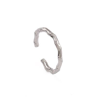 304 Stainless Steel Rattan Open Cuff Rings for Women