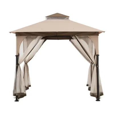 SUNJOY Beige Replacement Mosquito Netting For Column Gazebo (9.5x9.5 FT) A101011100/A101011110 Sold At SunNest