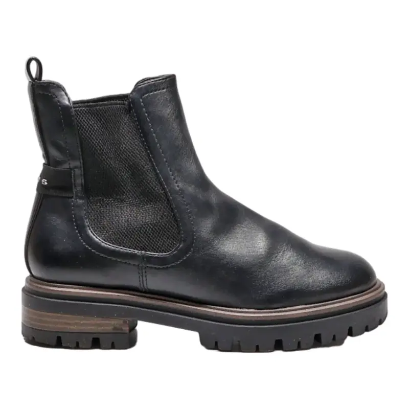 TAMARIS Chelsea Boots Black Leather Womens UK 3