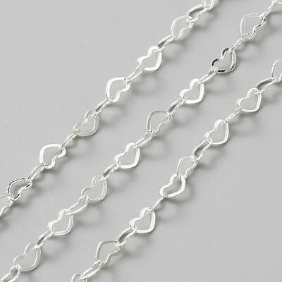 Brass Heart Link Chain