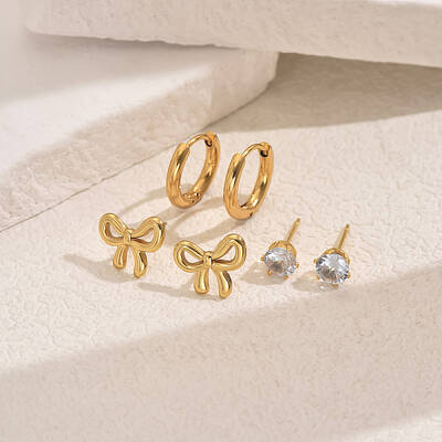 Fashionable Stainless Steel Earring Sets