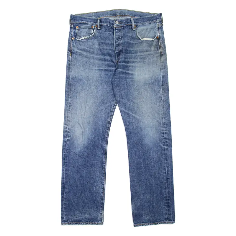 LEVI'S 501 Jeans Mens Blue Regular Straight Stone Wash W36 L32