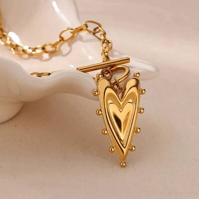 304 Stainless Steel Heart Pendant Necklaces for Women