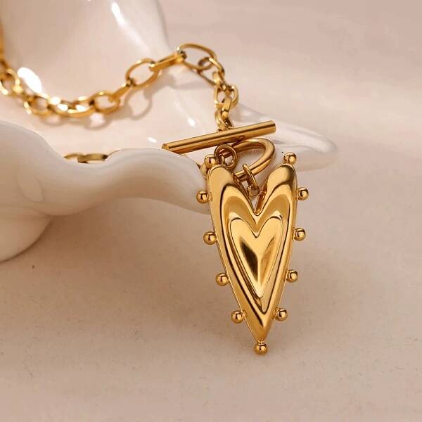 304 Stainless Steel Heart Pendant Necklaces for Women