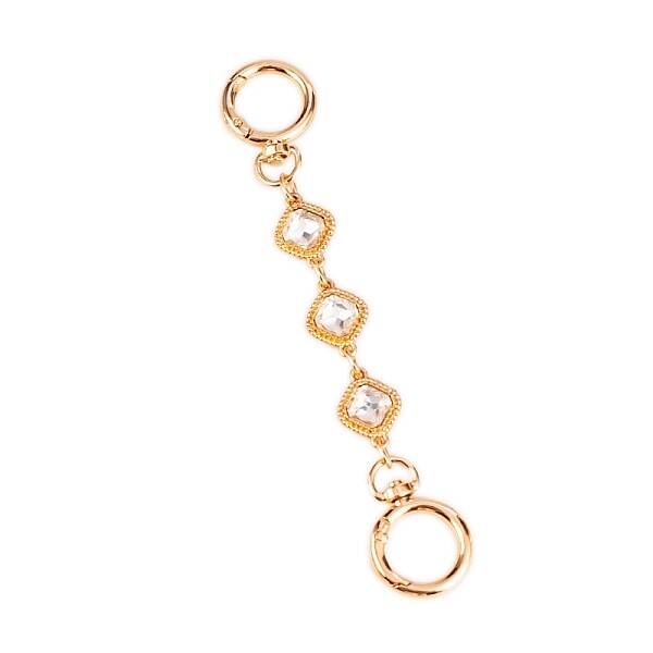 Rhombus Alloy Rhinestone Bag Extender Chains
