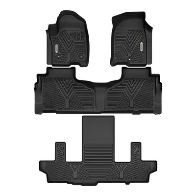 Custom Fit 3-Row All-Weather Floor Mats for 2021-2025 Chevrolet Suburban/GMC Yukon XL with 2nd Row Bucket Seats, TPE Liners, ...