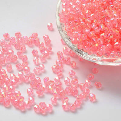 Bicone AB Color Plated Eco-Friendly Transparent Acrylic Beads
