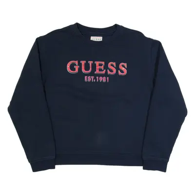 GUESS Womens Sweatshirt Blue M
