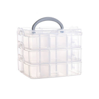 3-Tier Transparent Plastic Storage Container Box