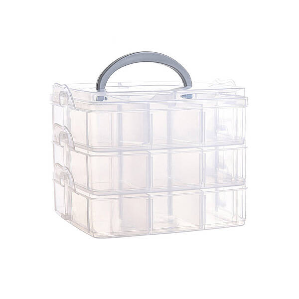 3-Tier Transparent Plastic Storage Container Box
