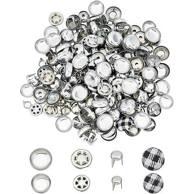BENECREAT 120 Sets Aluminum Cap Top Cover Buttons Fabric Clothing Crafts Replacement for DIY Sewing Hat Clothing Making Acces...