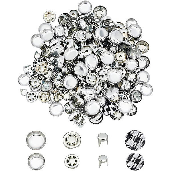 BENECREAT 120 Sets Aluminum Cap Top Cover Buttons Fabric Clothing Crafts Replacement for DIY Sewing Hat Clothing Making Acces...