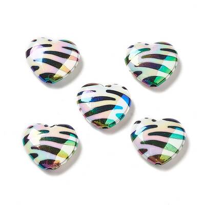 UV Plating Opaque Rainbow Iridescent Acrylic Beads