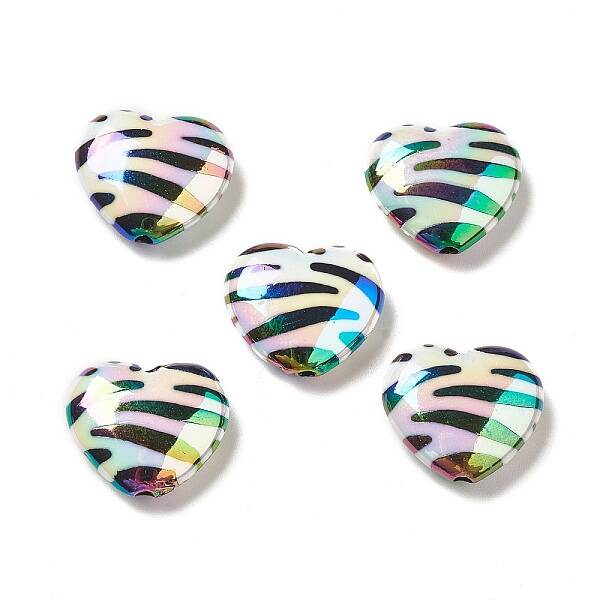 UV Plating Opaque Rainbow Iridescent Acrylic Beads