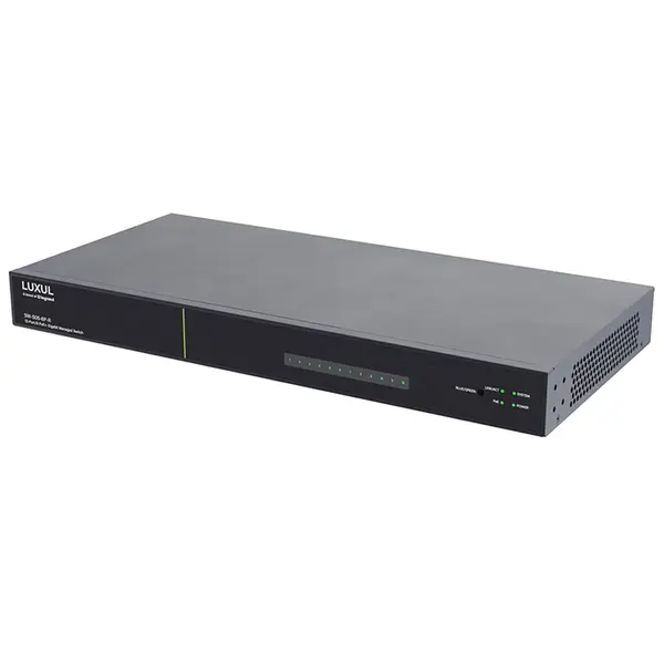 Luxul SW-505-8P-R | 8 PoE+ and 2 RJ45 + 2 SFP Ports - Gigabit L2/L3 Managed Switch