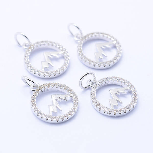 Brass Micro Pave Cubic Zirconia Pendants
