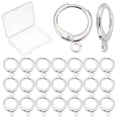 25Pairs Brass Huggie Hoop Earring Findings