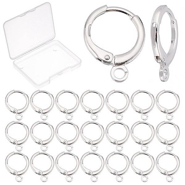 25Pairs Brass Huggie Hoop Earring Findings