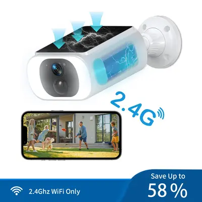 Anran Solar Security Camera Wireless Outdoor,3MP Home Surveillance,Floodlight,2.4G WiFi,Color Night Vision,2-Way Talk,Waterpr...