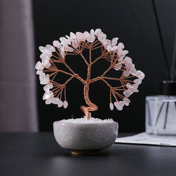 Natural Rose Quartz Sculpture Display Decorations