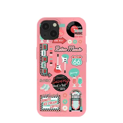 Bubblegum Pink Diner Night iPhone 13 Case