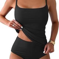 Eomenie Women's Swimsuit Tankini Tummy Control Bathing Suits Two Piece Full Coverage Slim Swim Suits with High Waisted Bottom...