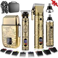 Professional Hair Trimmer Hair Clippers for Men, Nose Hair Trimmer Men's Shaver Set,Cordless T-Blade Beard Trimmer Mens Barbe...