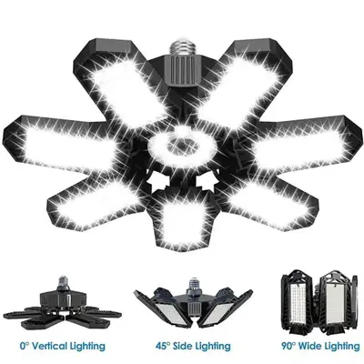 LED Garage Light, 200W 20000LM Garage Ceiling Lights,E26/E27 Base 6500K 8-Leaf,for Workshop,Basement,Warehouse
