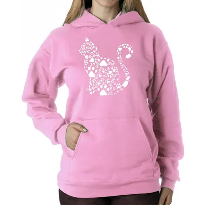Cat Claws - Women's Word Art Hooded Sweatshirt - Purple - XX-Large