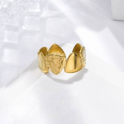 Triangle 304 Stainless Steel Open Cuff Rings for Women