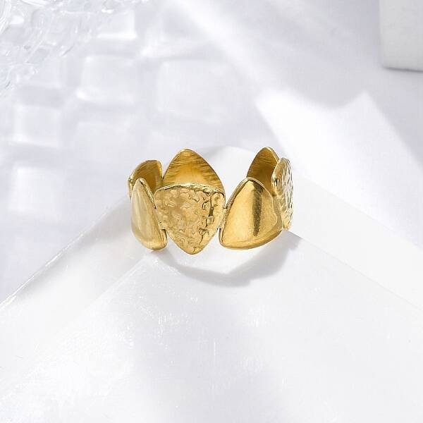 Triangle 304 Stainless Steel Open Cuff Rings for Women