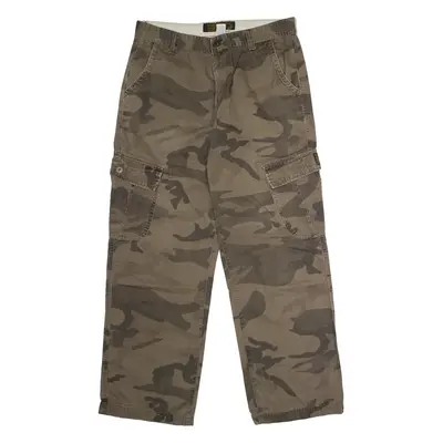 BLUEGRASS Camouflage Cargo Mens Twill Trousers Brown Regular Straight W34 L30