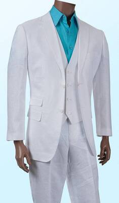 Mens White Linen Suit