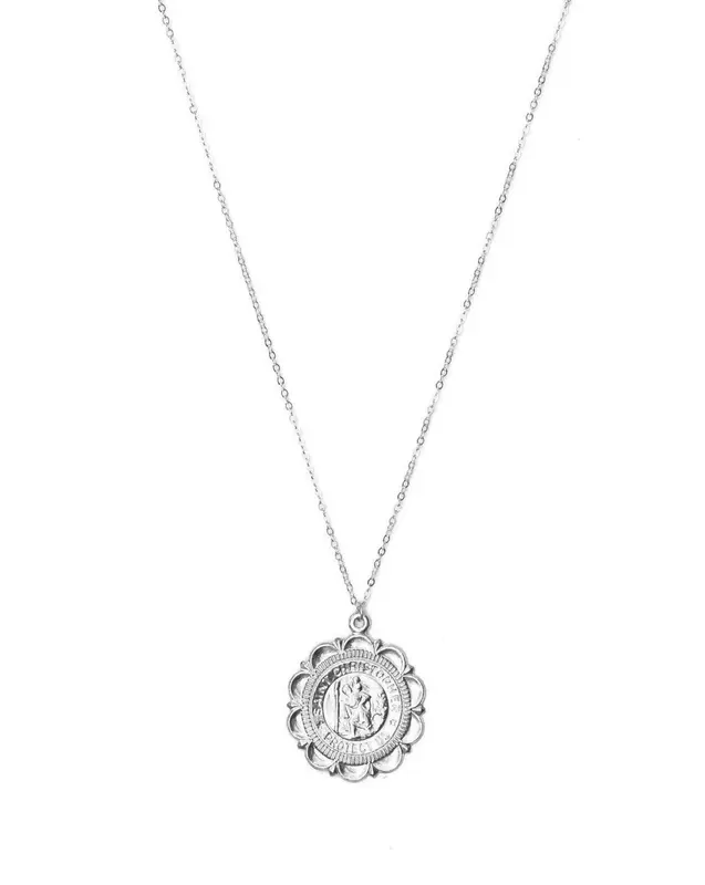 San Cris Long Necklace | Metal Color: Silver