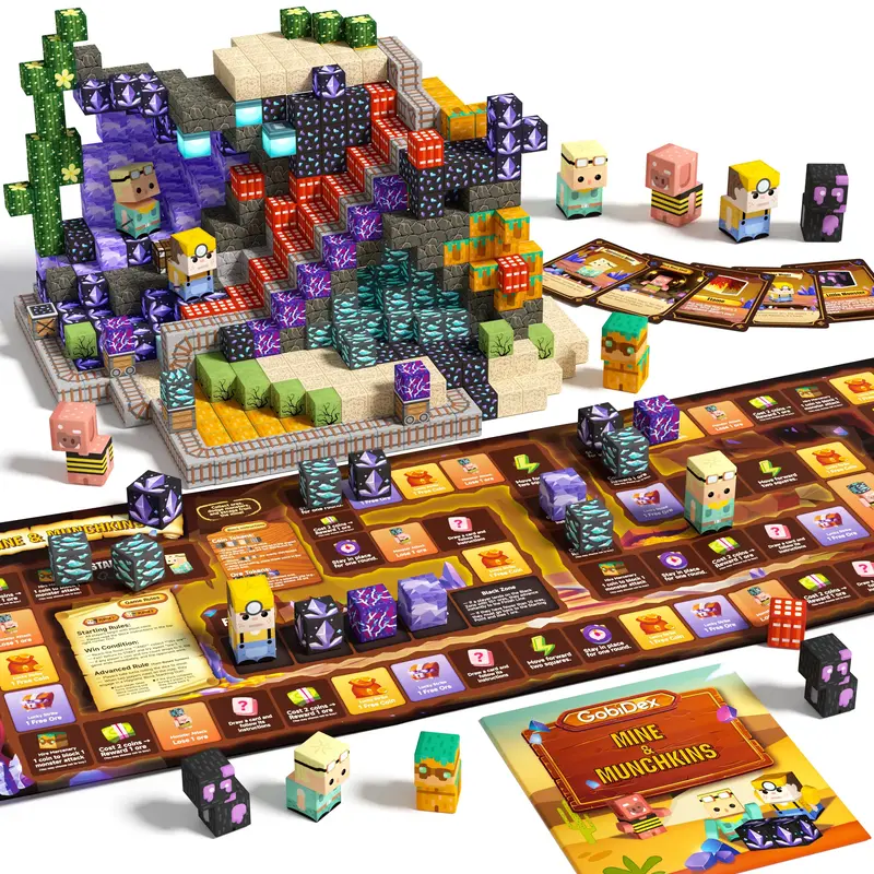 GobiDex 500 PCS STEM Game-based Gemfire Hollow Magnetic Building Blocks & Interactive Game Map Creative Play for Kids Ages 3-...