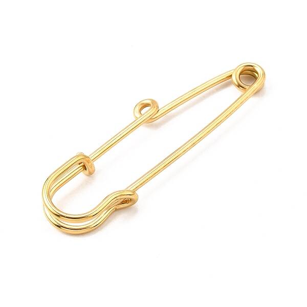 Ion Plating(IP) 304 Stainless Steel Safety Pins Brooch Findings