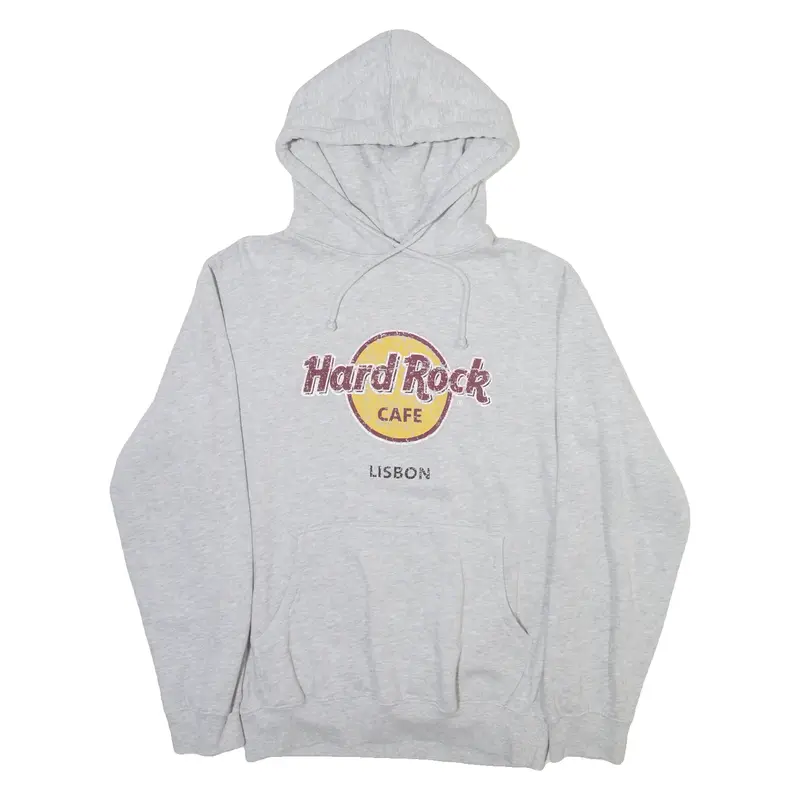 HARD ROCK CAFE Lisbon Mens Grey Hoodie L