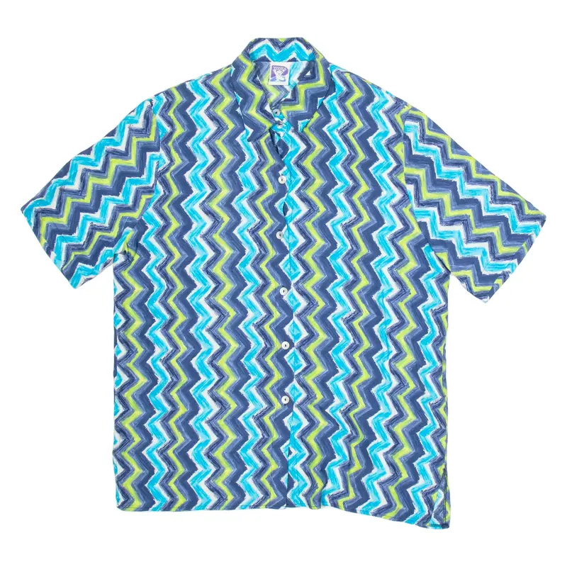 YESSICA Womens Shirt Blue Viscose Striped M
