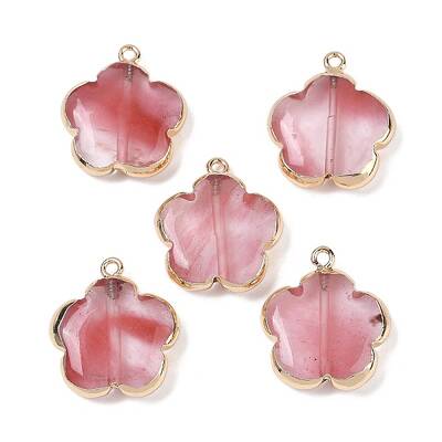 Cherry Quartz Glass Pendants
