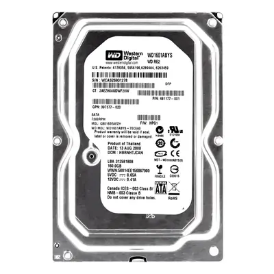 481177-001 HP 160GB 3Gb/s SATA 7200 3.5-inch 16MB Hard Drive