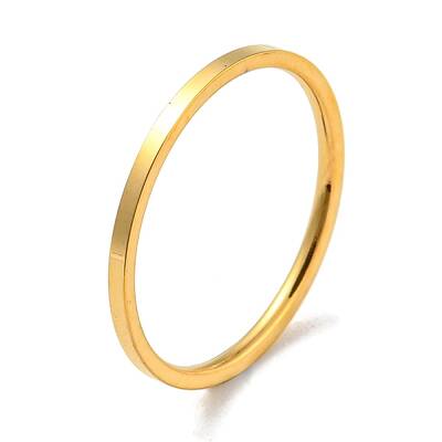 Ion Plating(IP) 304 Stainless Steel Simple Plain Band Finger Ring for Women Men