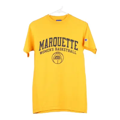 Marquette Womens Basketball Champion College T-Shirt - Small Yellow Cotton