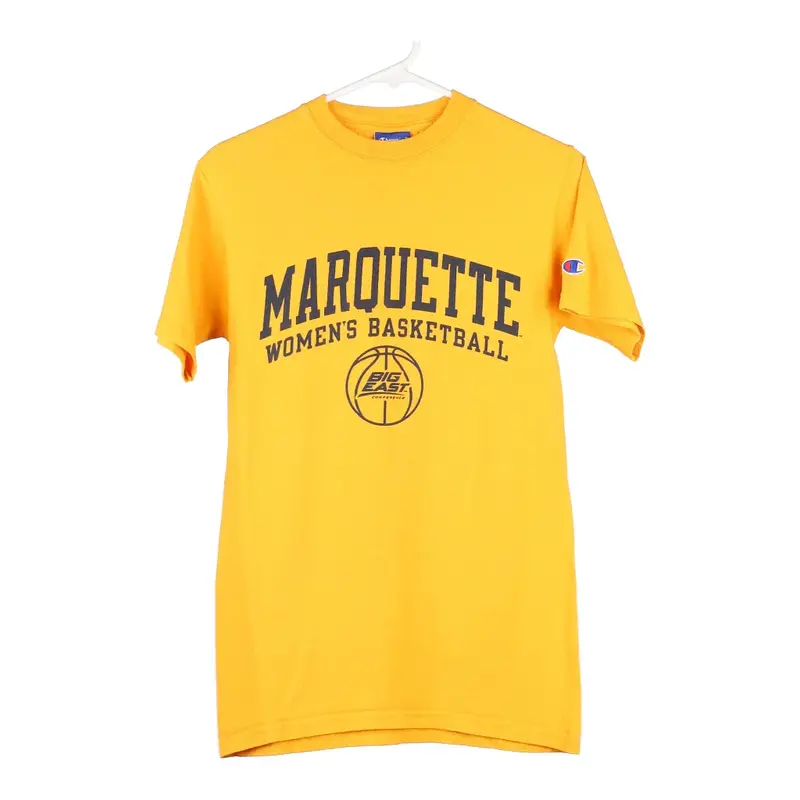 Marquette Womens Basketball Champion College T-Shirt - Small Yellow Cotton