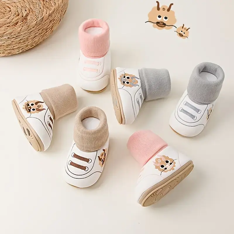 Spring, Autumn and Winter Children's Shoes and Socks 0-1 Years Old Shoes Children's Warm Shoes 3-6 Months Boys and Girls Non-...